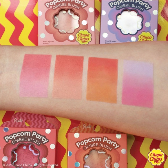 Chupa Chups Rude Cosmetics Popcorn Party Ombre Blush Buildable Glow For Cheeks - Picture 2 of 5